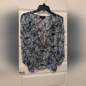 Black and Blue Floral Blouse